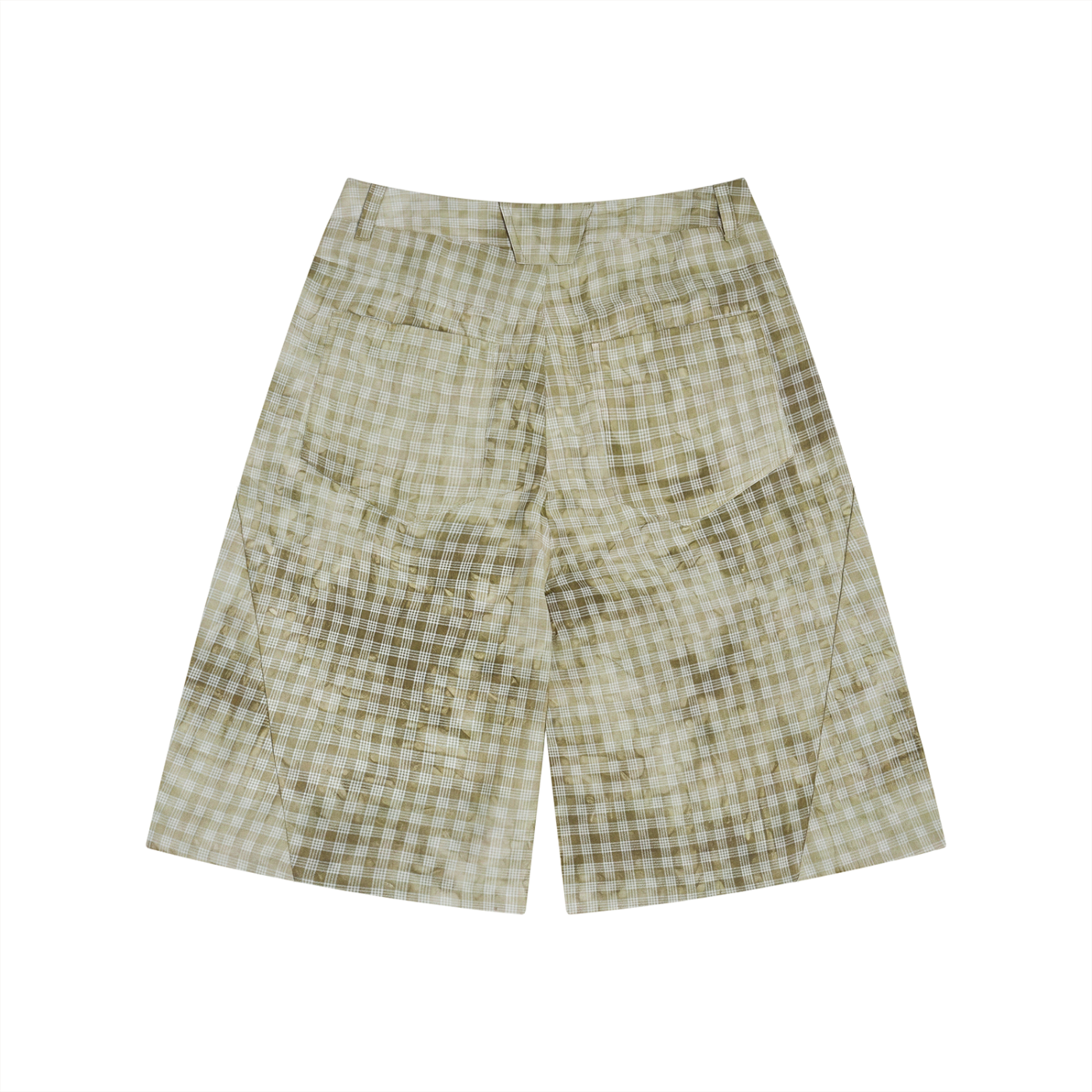 Moss Green Plaid Shorts