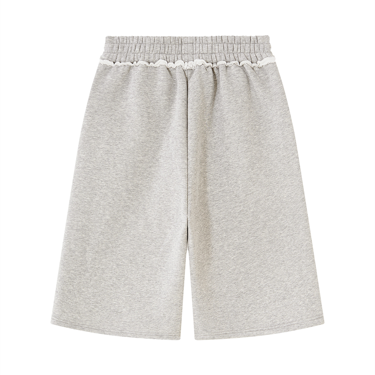 Fog Grey Raw Edge Fleece Shorts