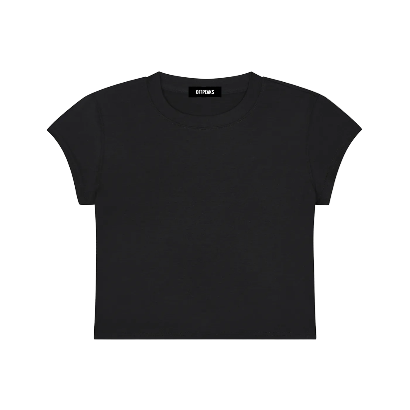 Black cropped t-shirt .