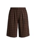 Brown Oak Plaid Baggy Shorts