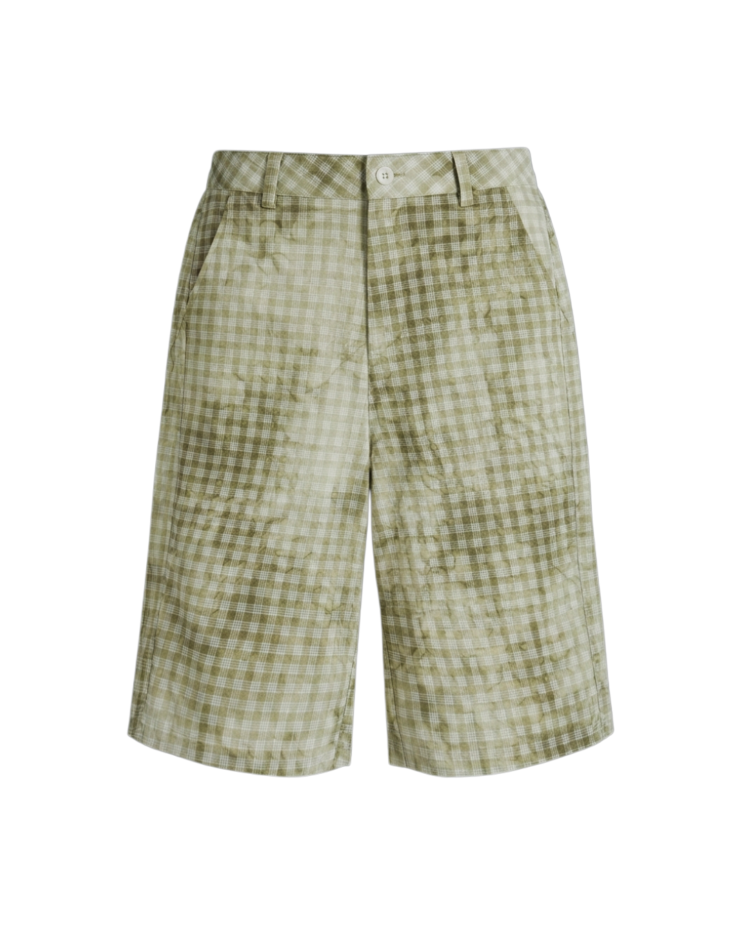 Moss Green Plaid Shorts