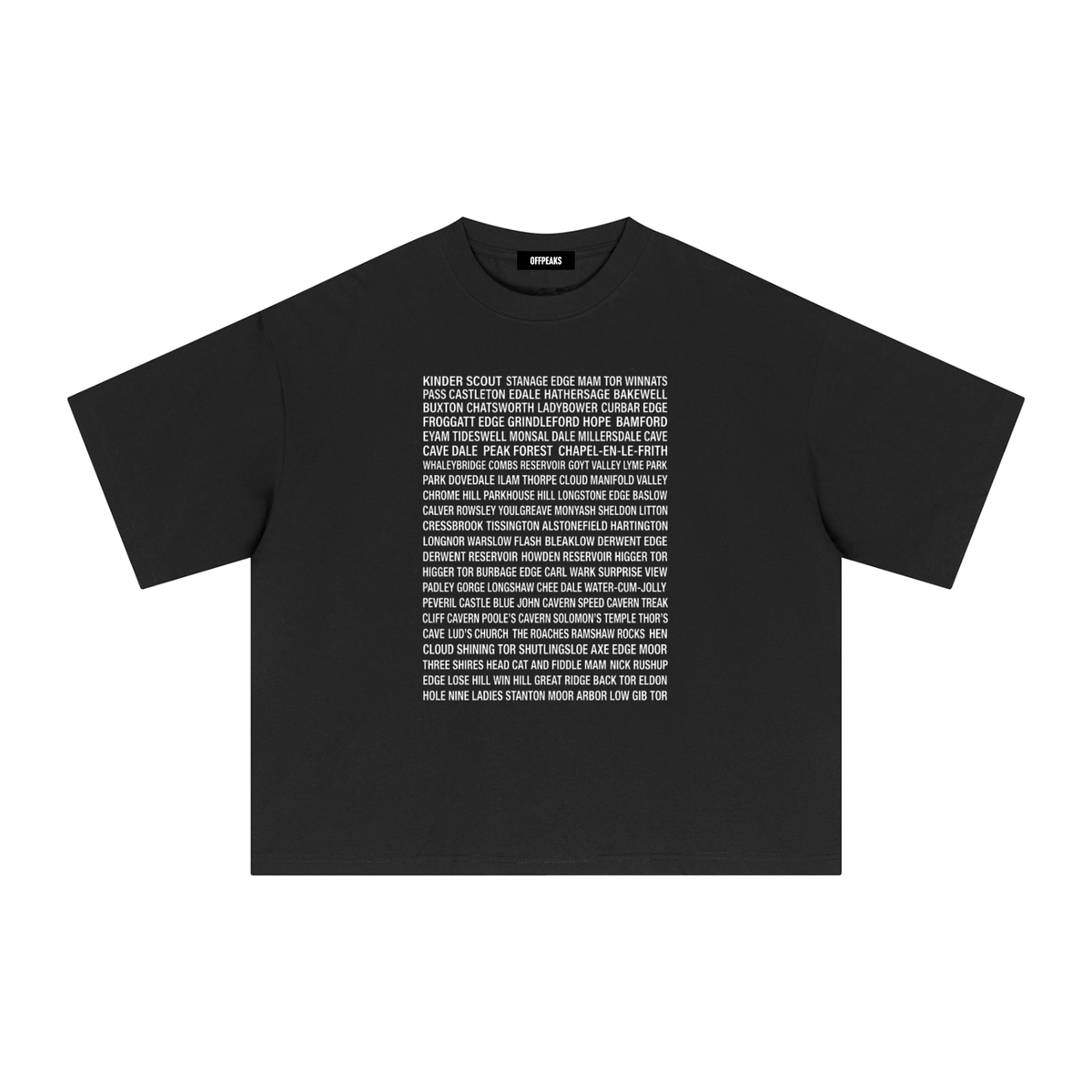 Peak District Boxy Tee (Black)
