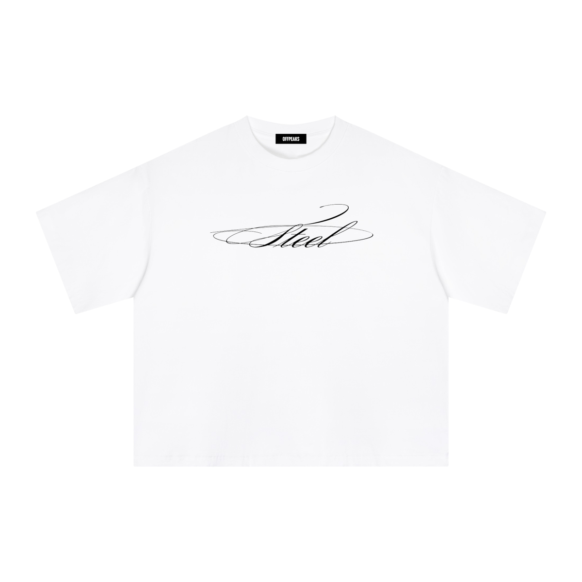 Chalk white 'Steel" Boxy T-Shirt
