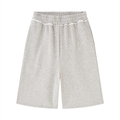 Fog Grey Raw Edge Fleece Shorts
